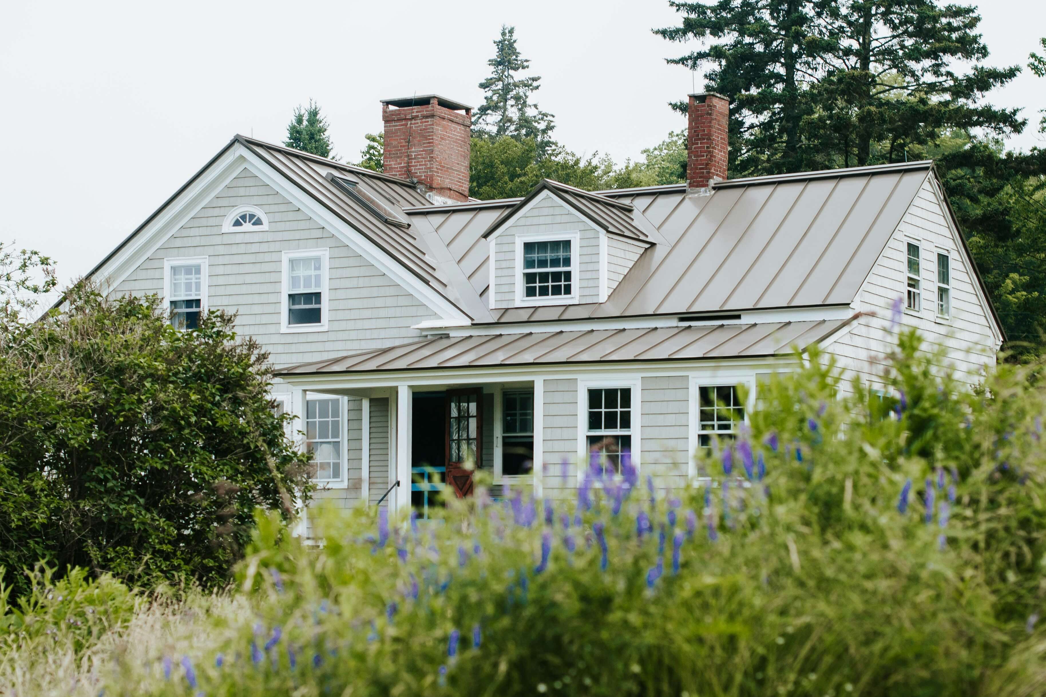 Home with metal roof