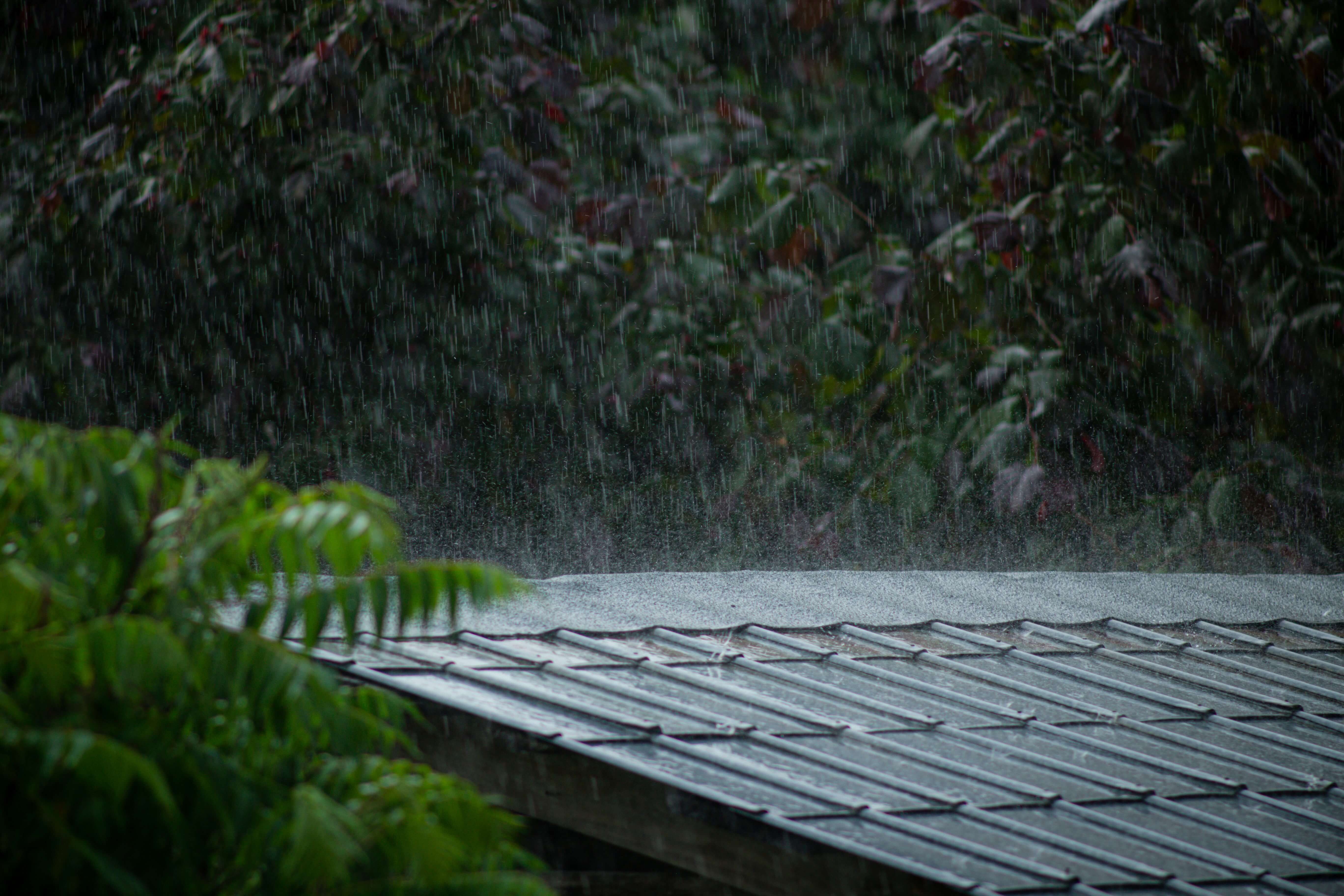 rain hitting metal roof